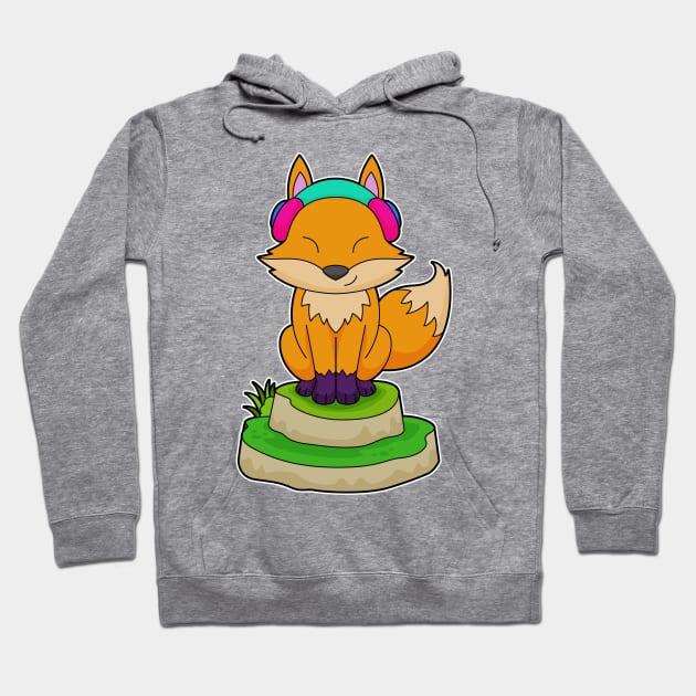 Fox Headphone Music Hoodie by Markus Schnabel